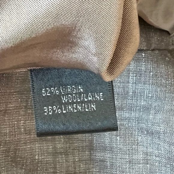 LAFAYETTE 148 NY Wool Linen Blend Single Breasted Brown Blazer Size 8 - Picture 6 of 6